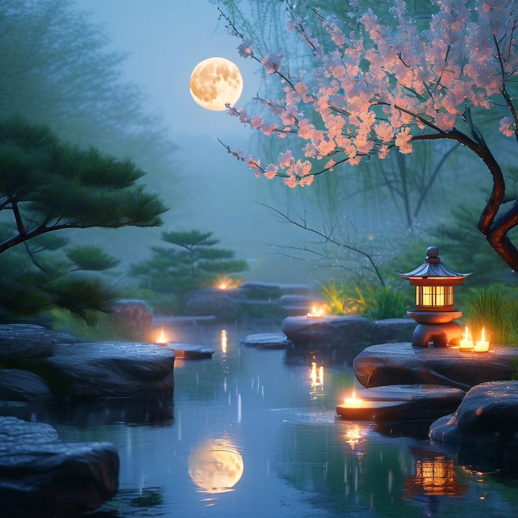 细雨中的纪念仪式，寄托对逝者的思念